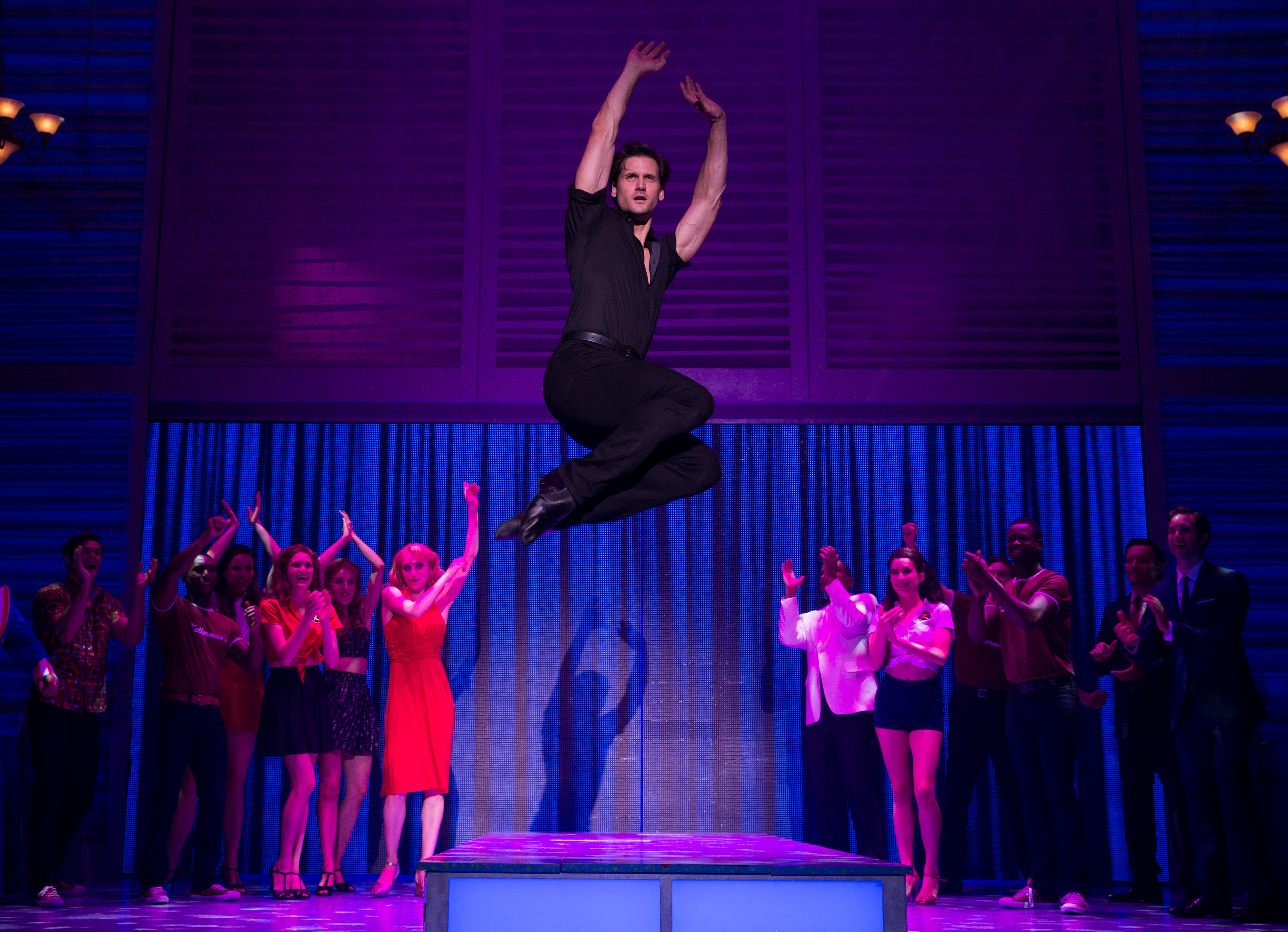 Samuel Pergande (Johnny) and the company of the North American tour of DIRTY DANCING – THE CLASSIC STORY ON STAGE. (Photo by Matthew Murphy)